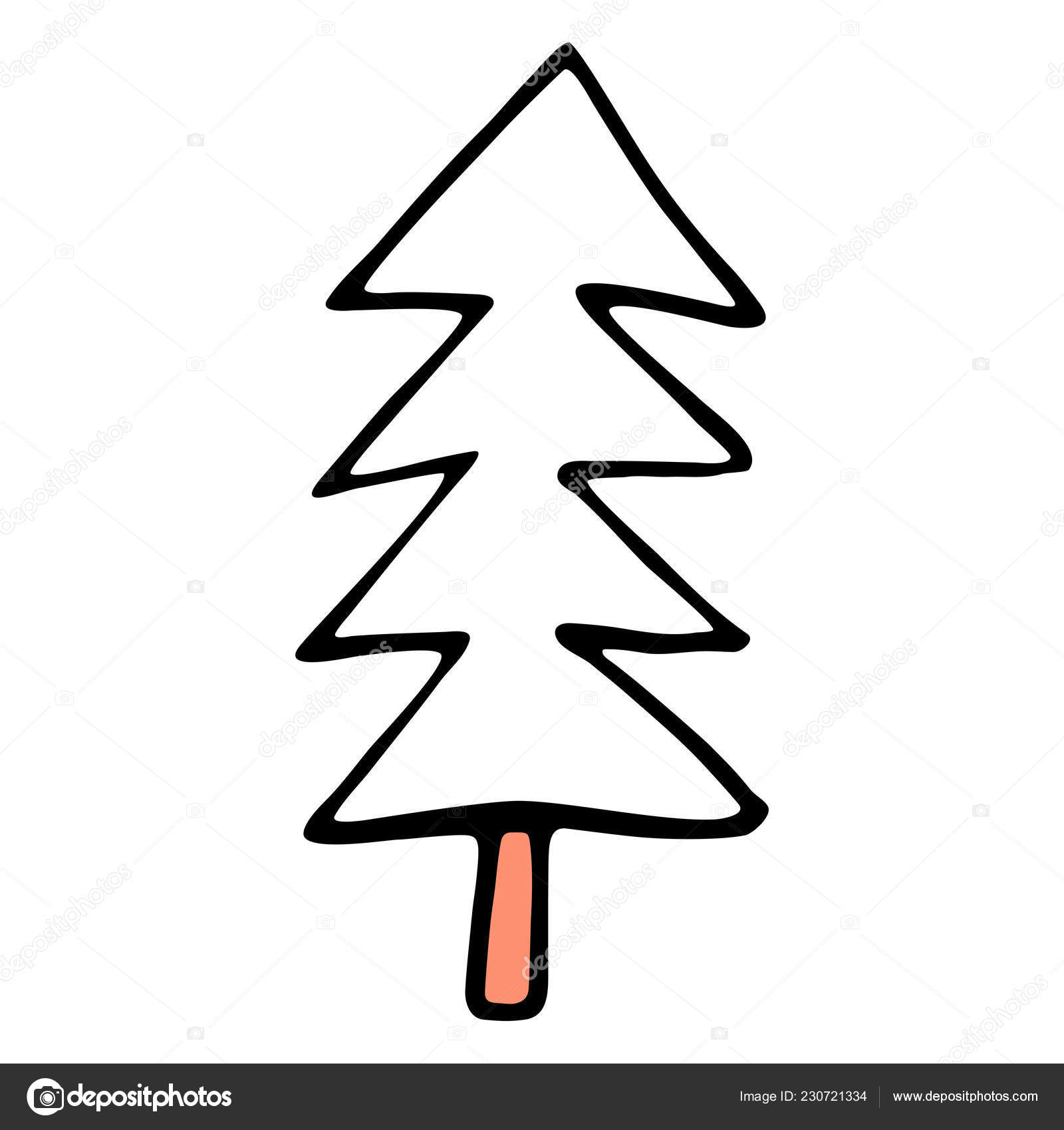 Desenho Uma Árvore Natal Abeto Abeto Desenhado Mão Desenho Fácil imagem  vetorial de ifeelgood© 230721334